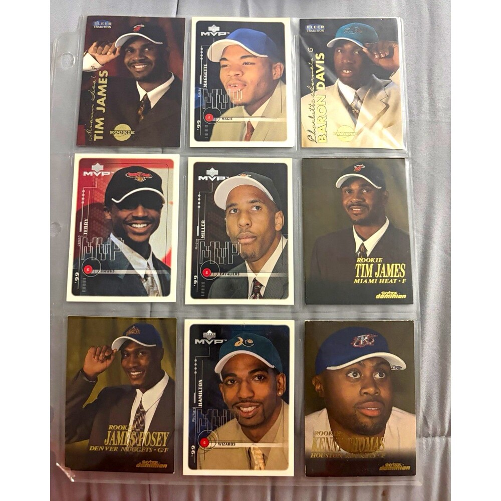 Vtg Upper Deck Fleer NBA Rookie Card Lot 9 Baron Davis Jason Terry Hamilton 1999